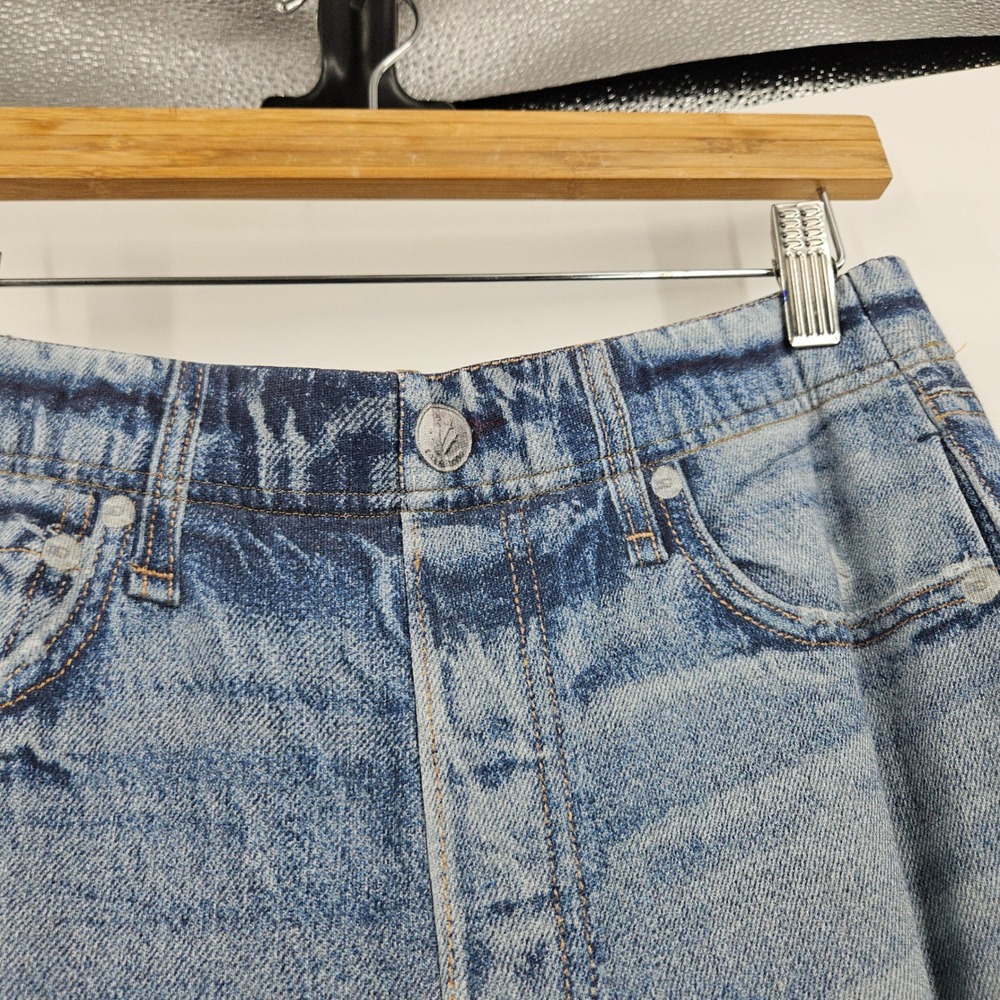 Rag & Bone Miramar Wide Leg Pants Blue Terry Denim Print Pull On Pockets Size S - Picture 4 of 11